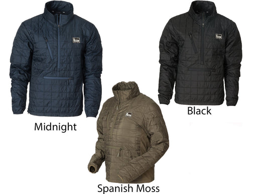 Banded  Men's Northwind Nano Pullover Spainish Moss, black, midnight all three are 1/2 zip with a chest zpper pocket and midsection horizontal zipper pocket
