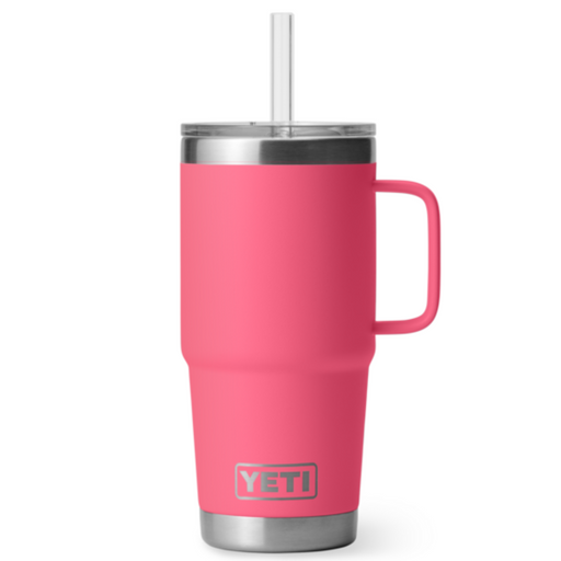Yeti Rambler 25 oz Straw in  Mug with handle Tropical Pink 