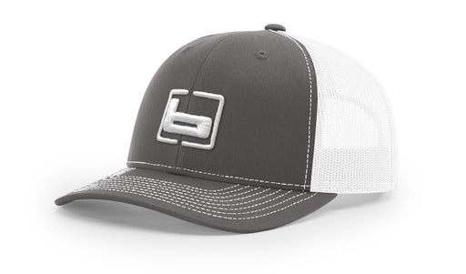 Banded Trucker Snapback Cap or Relaxed Cap gray and white