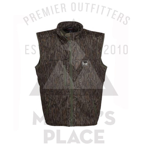 Banded Atchafalaya Vest full zip front and verticle zip chest pocket in camo