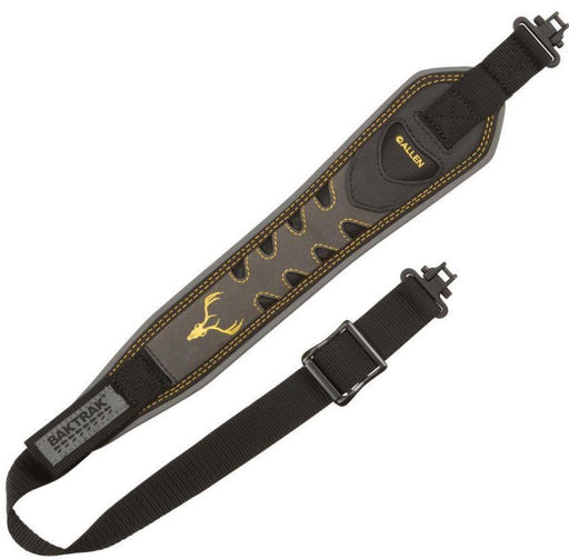 Brown detachable adjustable shoulder strap, with yellow stitching