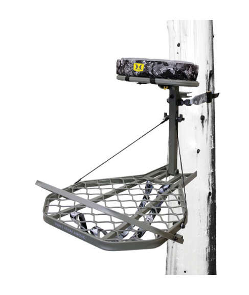 portable treestand with foam stool seat