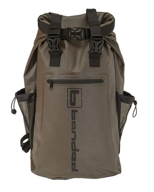 Banded, Arc Welded Day Pack roll top 2 side mesh pockets and outter zip pocket