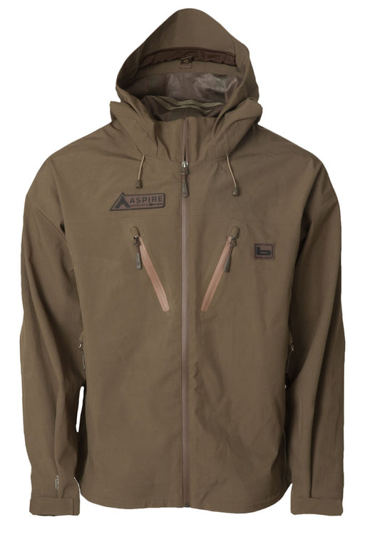 Banded ASPIRE Collection–CATALYST 3.in.1 Insulated Wader Jacket in brown  hooded and adjustable wrists 