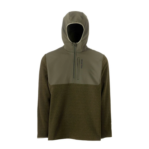 two tone green 1/4 zip hooded hoodie