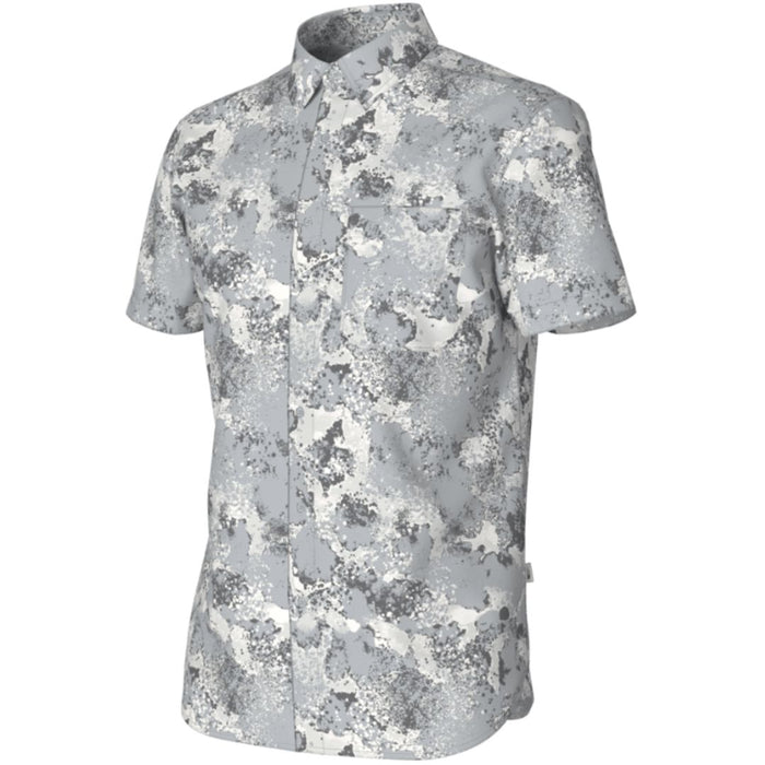 North Face Men's S/S Baytrail Pattern button down Shirt in multiple gray print 