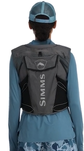 model wearing vest with storage on back