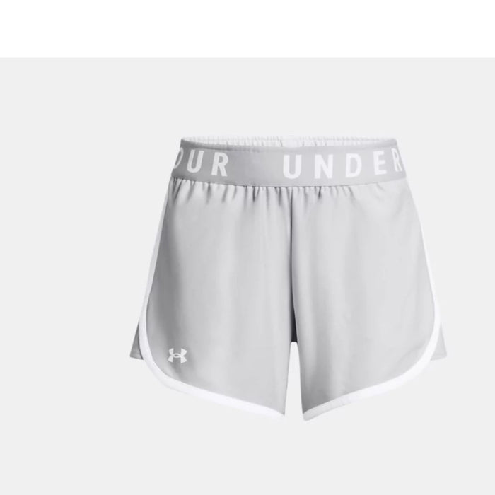 Under Armour Women's Play Up 5" Shorts-Gray LG