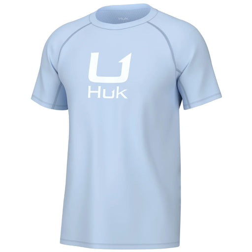 Light blue with white HUK logo Sleeve Performance Shirt