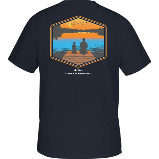 Drake adult and child Dock Fishing Sunset T-Shirt 