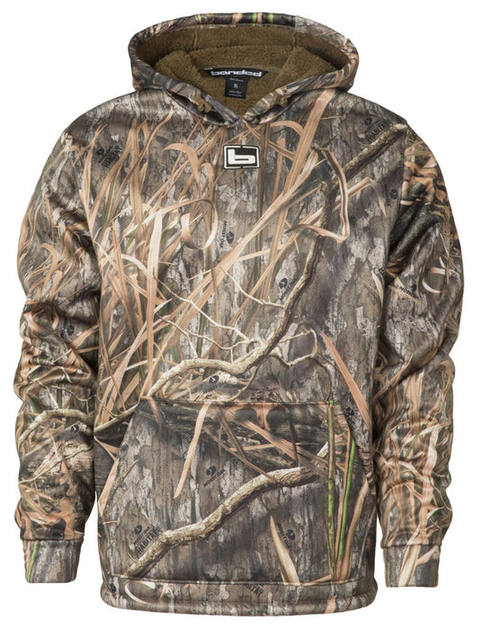 Banded Atchafalaya Pullover hoodie with draw cords in camo