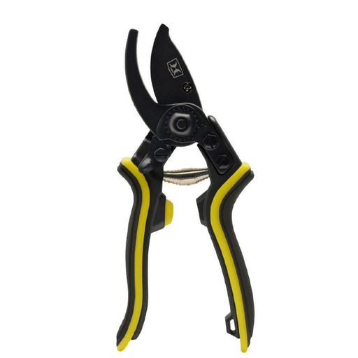 Hand pruner with black and yellow handle