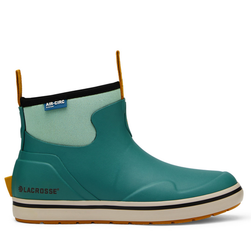 two tone green ankle deck boot