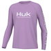 Lavender white white logo light blue navy logo Huk Kids Pursuit Performance Shirt