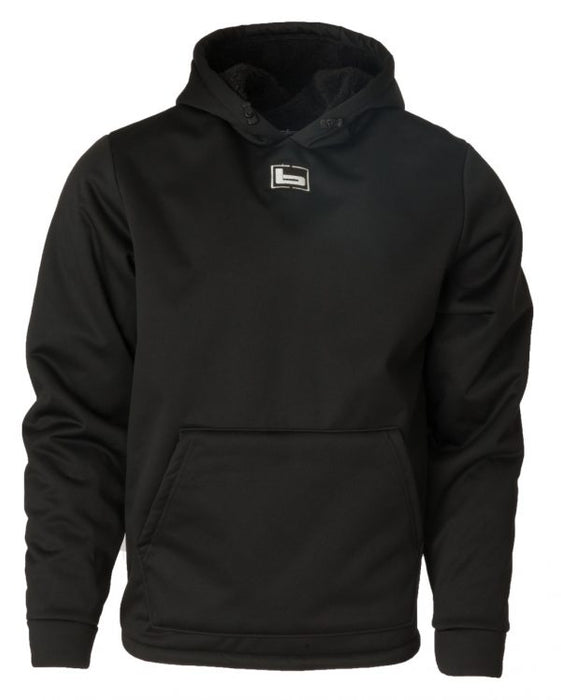 Banded Atchafalaya Pullover hoodie with draw cords in black
