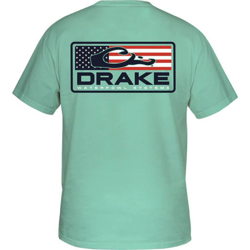 Drake waterfowl systems Patriotic Bar T-Shirt light green