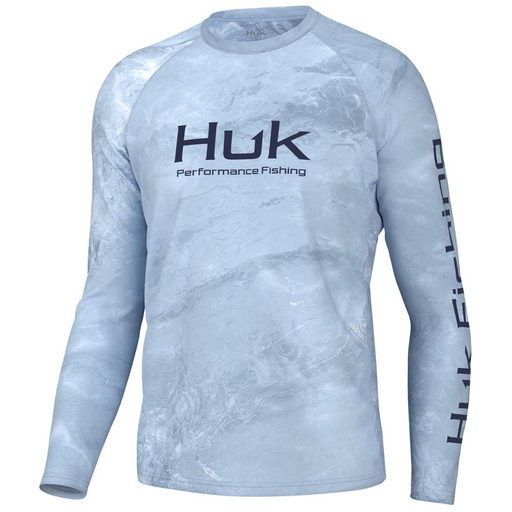Light blue  gray and white HUK Pursuit Performance Shirt