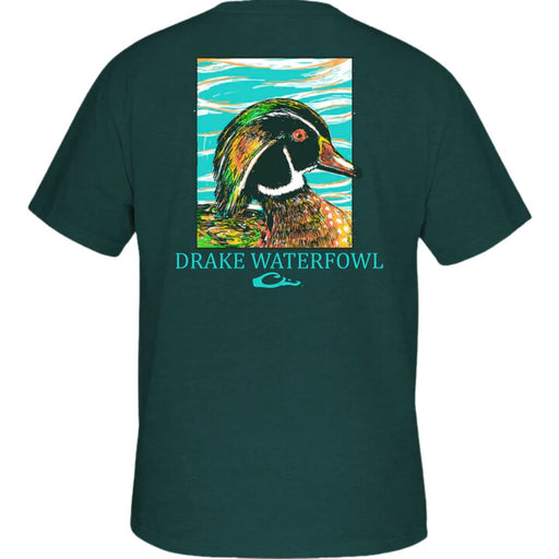 Drake Waterfowl Pop Art Woodduck tee green
