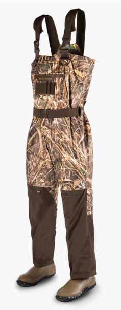 camo bib waders with rubber boots