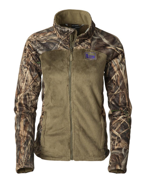 Banded Desoto full front zip tan body and camo shoulders and sleeves Jacket