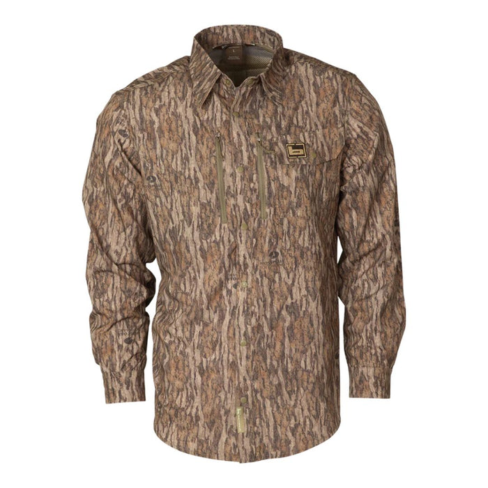Banded Badlander Hunting long sleeve Shirt full button front and two vertical zip chest pockets