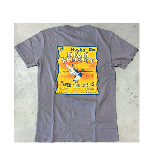 gray Heybo yellow Shot Shell Box with duck print Tee Shirt 