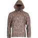 brown camo pull over hooded draw cord hoodie