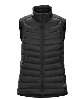black heavy insulated high coller zip front vest