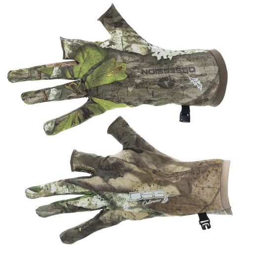 DSG Featherweight Gloves Mossy Oak Obsession with half index finger and thumb