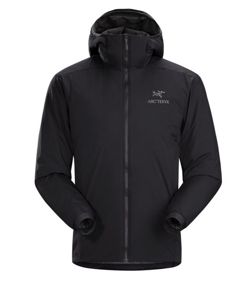 black hooded zip front jacket