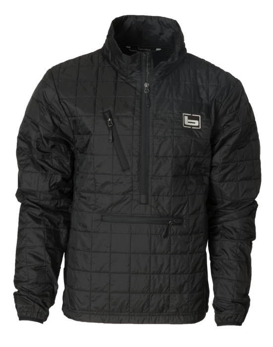 Banded Men's Northwind Nano Pullover black 1/2 zip with a chest zipper pocket and midsection horizontal zipper pocket