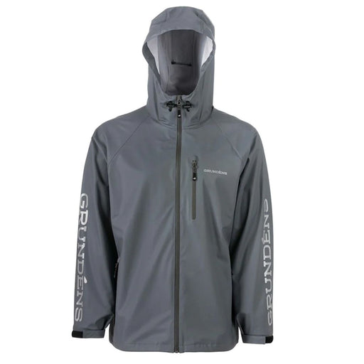 gray jacket zip fron with drawcord hood
