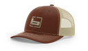 Banded Trucker Snapback Cap or Relaxed Cap rust and cream