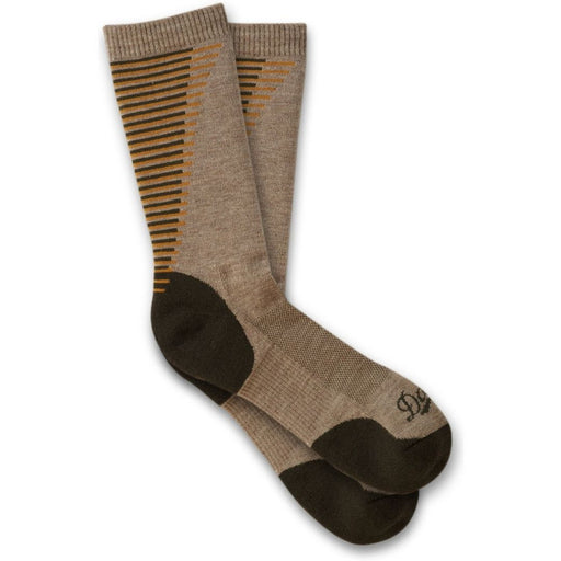 Danner Midweight Crag Rat Socks  with arch support  in tan with brown heel and toe 
