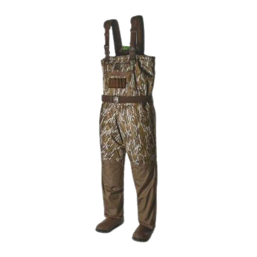 camo bib wader with rubber boots