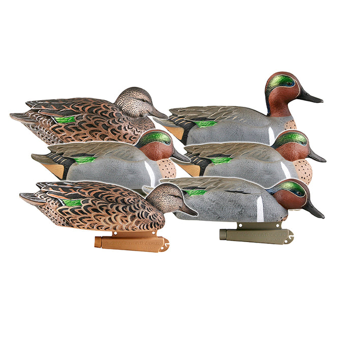 six Green Winged Teal Decoys