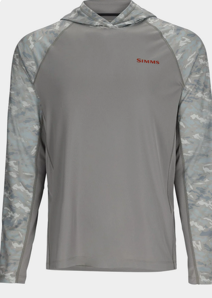 gray with camo sleeve green with camo sleeve Simms Challenger Solar Hoody