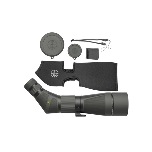Angled Spotting Scope with sleeve, lanyard, lens caps and cloth