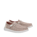 HeyDude Wendy Sport Mesh shoes Light Pink stripe shoes with white soles and pink specks