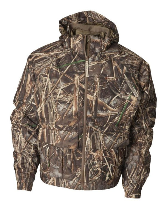Camouflage hooded zip front jacket large front pockets