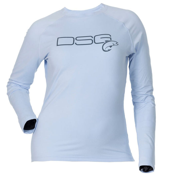 DSG Solid Fishing Shirt long sleeve light blue with navy logo