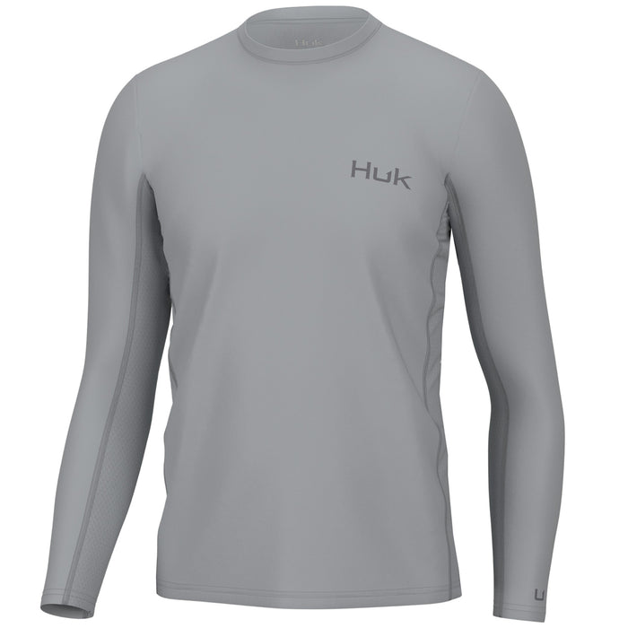 gray HUK Icon Long Sleeve performance fishing shirt