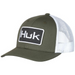 olive and white Huk Logo Trucker hat