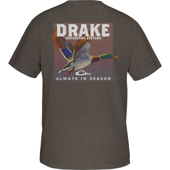 Drake Mallard In Flight T Short Sleeve