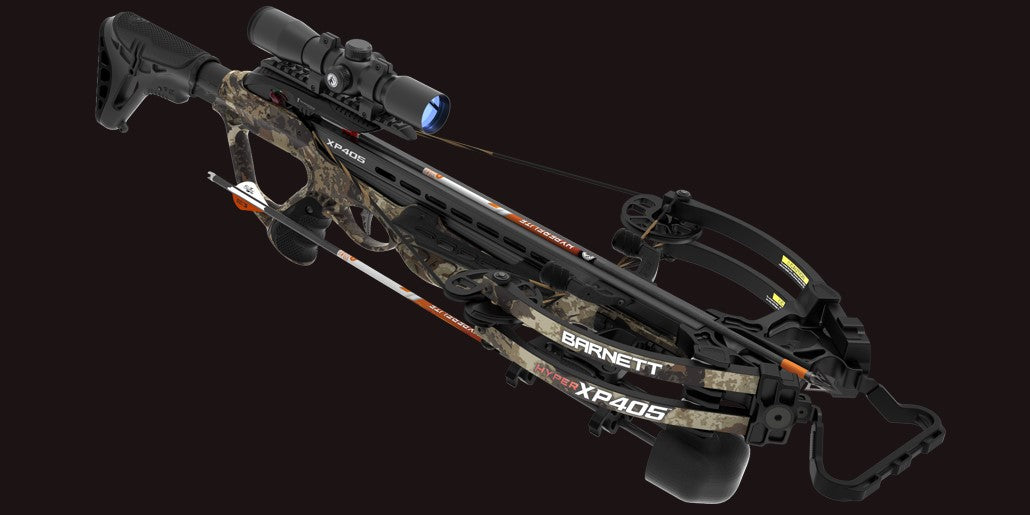 Barnett, BAR78172, HYPER XP405 crossbow with scope and arrows