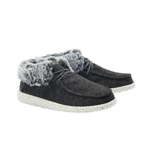HeyDude Wendy Britt xharcole ankle bootie with gray faux fur lining 