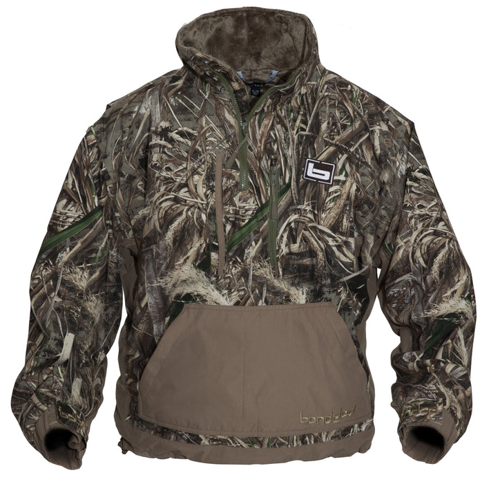 Banded Youth Chesapeake 1/4 zip Pullover in camo and solid hand warmer front pocket