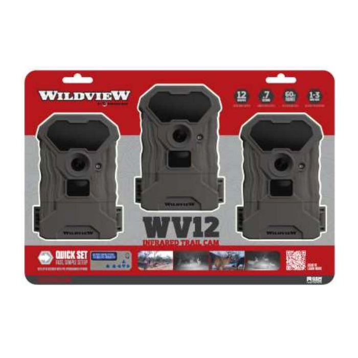 Wildview by Stealth Cam WV12 Infrared 12MP Trail Camera - 3 Pack
