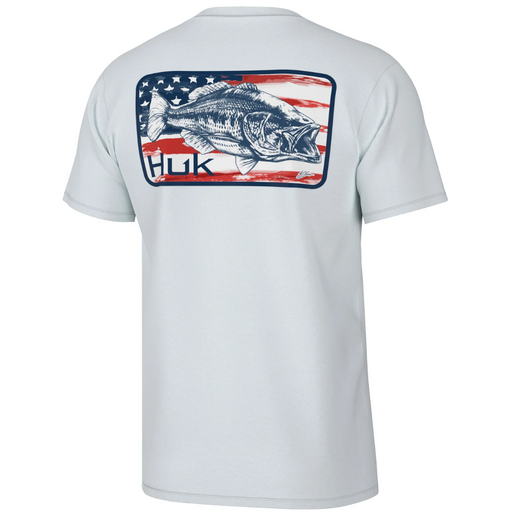 white fish over American Flag Huk Kc Painted Stripes Tee