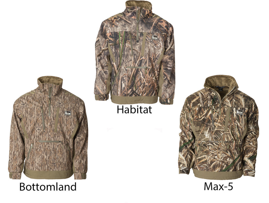 Banded Stretchapeake Insulated Quarter Zip Pullover in three camo variations